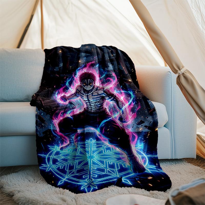 1pc Akaza Theme Blanket - Digital Print, Polyester, Cozy for All Seasons, Perfect for Outdoor, and Travel