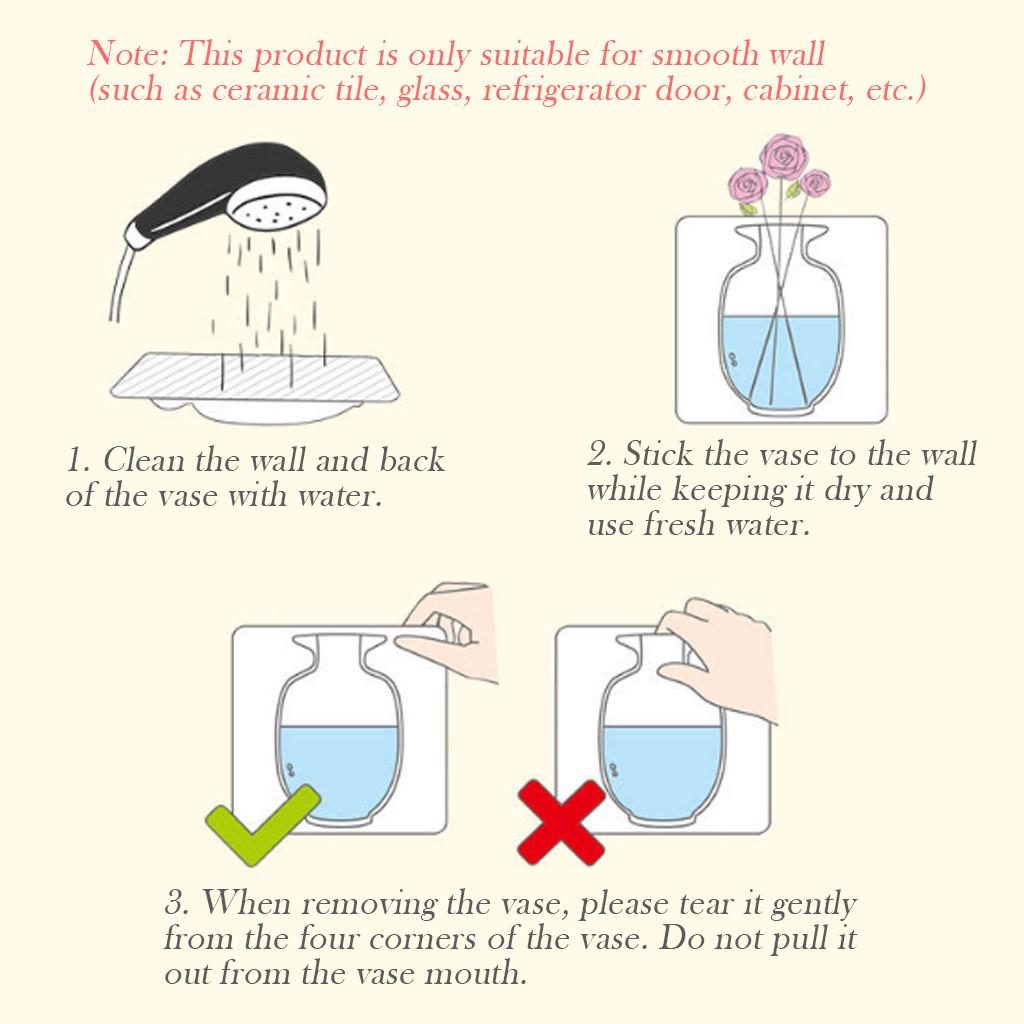 Gumová Silikonová Lepicí Květina Nástěnná Závěsná Váza Nádoba Láhev