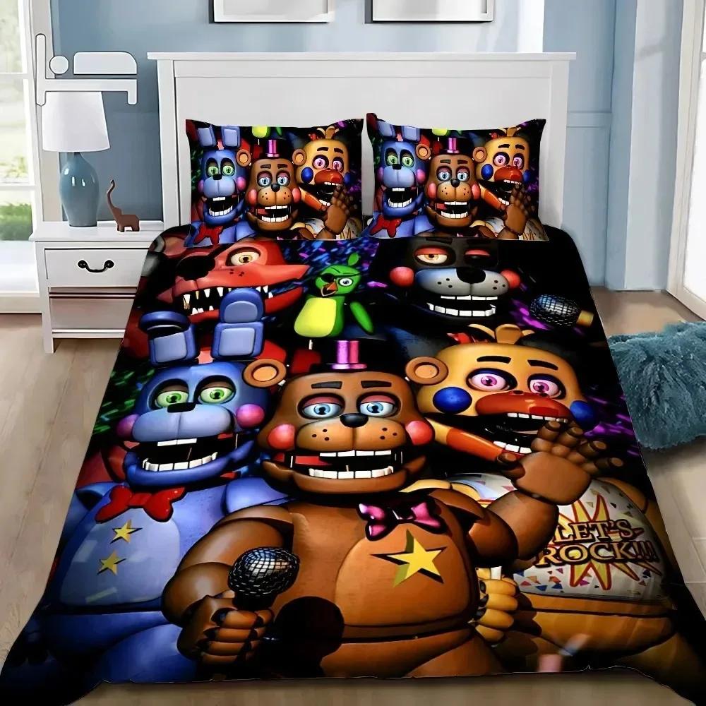 3D Print Freddy F-FNAF Bedding Set Five Nights Duvet Cover Set With Pillowcase 3pcs Comforter Cover Bedroom Decor