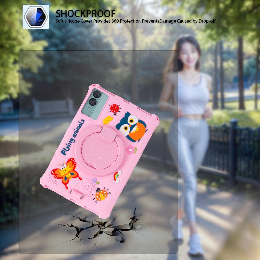 360 Drehbar Cartoon Weiche Silikonhülle Für Doogee T30 Pro T30SE 11'' Kinder Tablet Ständerhülle Mit Stiftschlaufe