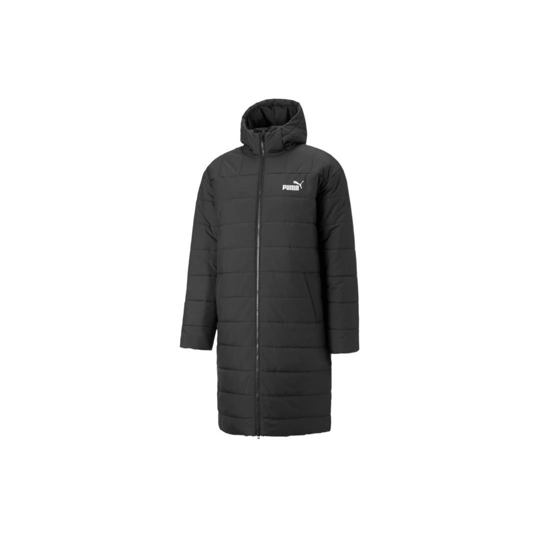 

Puma Solid Color Logo Print Zip-Up Hooded Long Cotton Coat Men coats 672446-01 XL