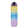 1000ml Motivational Sports Water Bottle Straw Bottle Leakproof Gradient Time Marker Drinkware for Gym Outdoor