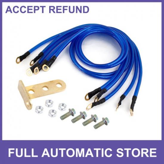 

TWO 5 in 1 Surface Car Battery Grounding Wiring Cable Kit Universal
