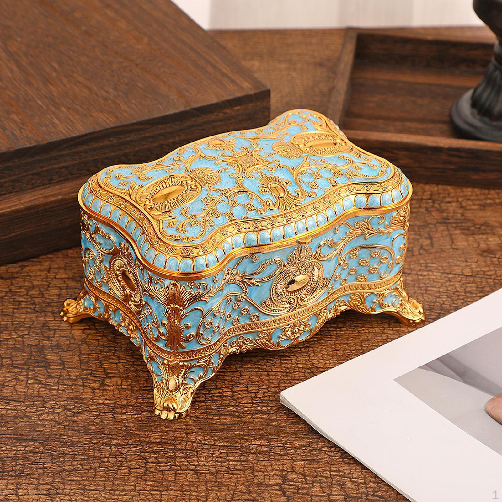 

Шкатулка для коштовностей Контейнер Ювілеї Подарунковий настільний футляр Тримач для брелоків світло-синій колір