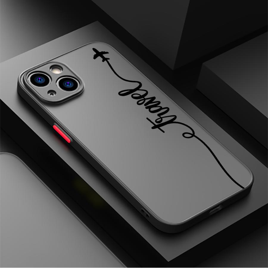 Funda Back Telefoonhoesje voor iPhone 17 Pro Max 13 Mini 14 Air 15 7 8 SE XS XR 12 16 Plus 11 Vliegtuiglijnen Met Hart