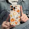 Pumpkin Coffee Autumn Leaves Print Phone Case for iPhone 17 16 15 14 13 12 11 16E Series Pro Max Plus