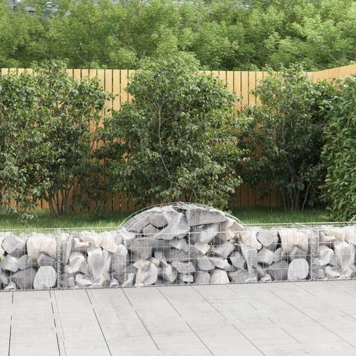 VidaXL Curved Gabion Baskets 12 Pcs 200x50x40/60 Cm Galvanized Iron, Gabion, Gabion Cage, Gabion Wall Basket, Wall 3146267