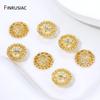 18K Gold Plated Brass 9mm Flower Bead Caps For Jewelry,Caps For Beads,Hollow Round Bead End Caps For DIY Needlework Accessories