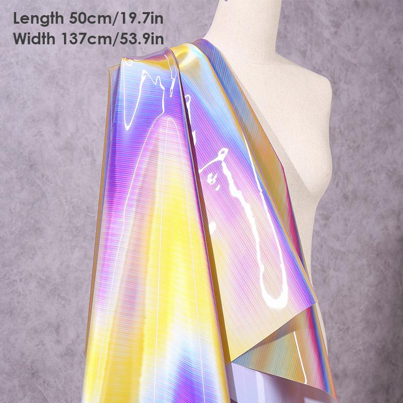 Gradiënt Spiegel TPU Stof Waterdicht Super Helder 3D Reflecterend Folie Stof Voor Diy Naaien Kleding Achtergrond Decor Ontwerper