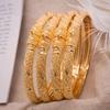 African Gold Color Shiny Bangles for Women Girls Dubai Circle  Bride Wedding Bracelet Ethiopian Jewelry