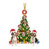 Christmas Dog Pendant 2D Flat Acrylic Hanging Santa Hat Dog Cat Christmas Tree Car Hanging Ornament Gift for Pet Lovers