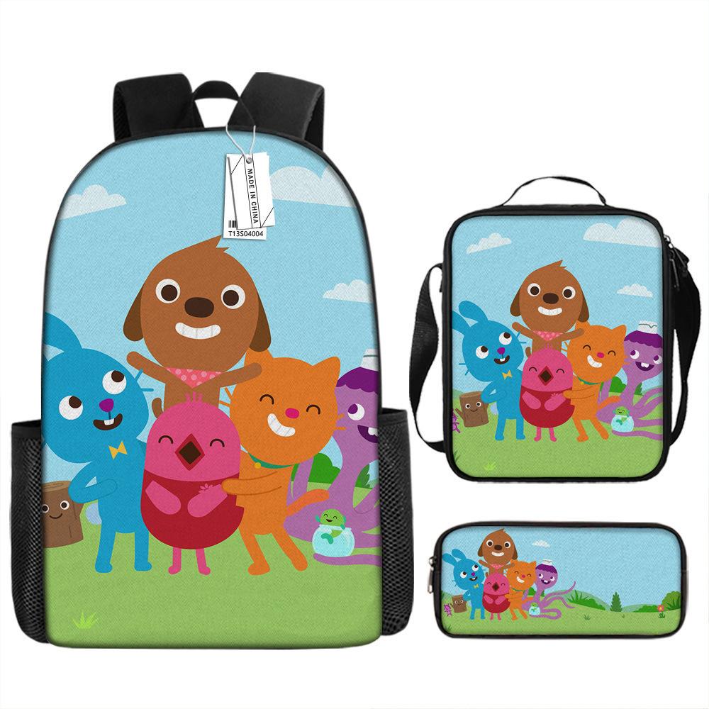 Luxe Nouveauté Cool Drôle Mini Compagnon Impression 3D 3 pièces/Ensemble élève Sacs d'école Sac à dos pour ordinateur portable Sac à dos Sac à lunch Trousse à crayons