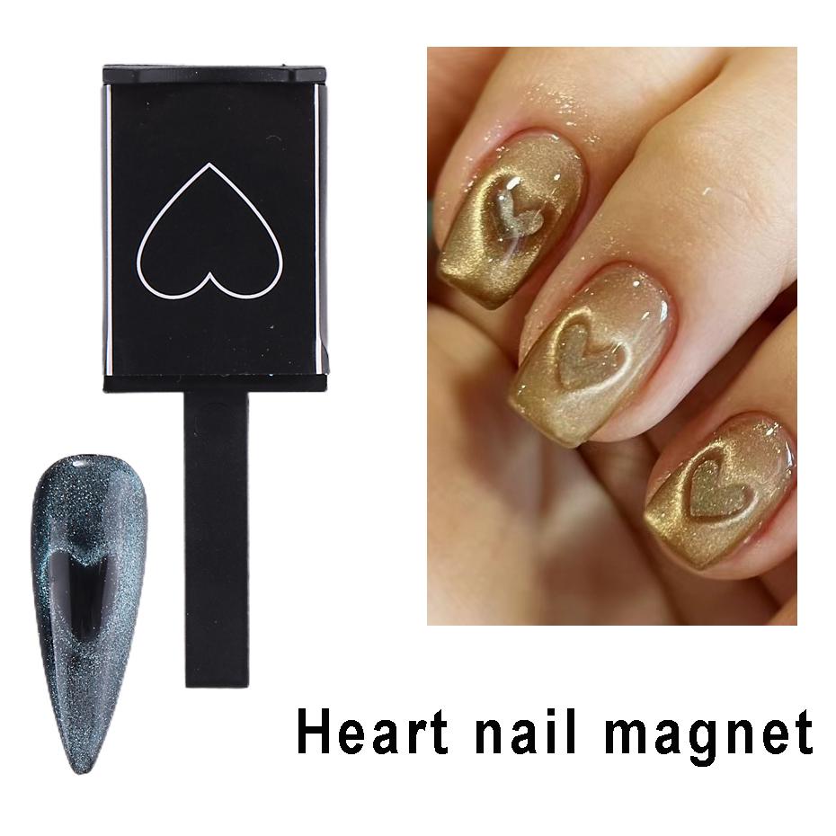 Nail Art Tools Cat Eye magnetisk stav Kraftfull hjärtformad magnet Lämplig för gelpolering Skönhet Manikyr Dekoration Tillbehör