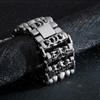 Big Stainless Steel Skull Charm Bracelets Men Metal Biker Viking Large Argent Bangle Jewelry