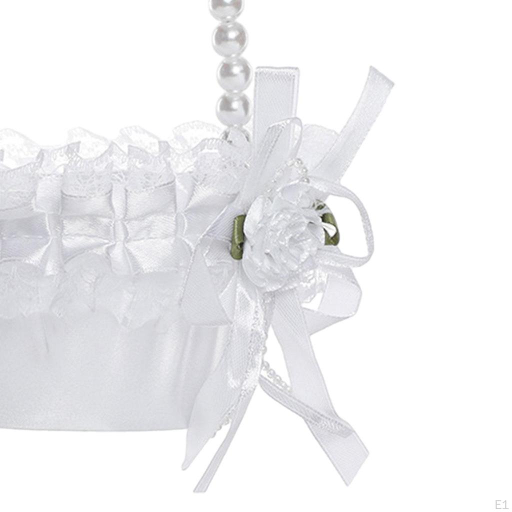 Elegant Satin Flower Basket for Wedding Ceremony