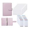 A6 Binder Planner Pink Notebook Binder and 12 Pieces 6 Hole Binder Zipper Folder,Binder Pockets Cash Envelope Wallet