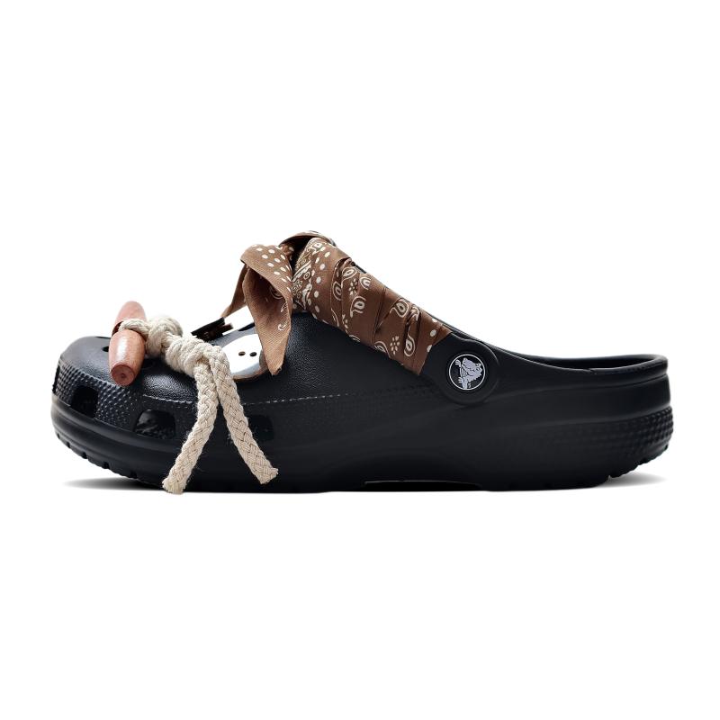 

Crocs Classic Clog EVA Fearless Classic Trendy Versatile Niche Design Comfortable Clogs Unisex Black and Brown 36-37