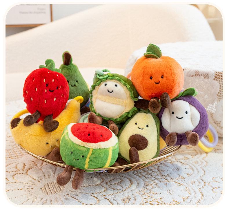 Fruit Plush Toys: Strawberry, Mangosteen, Watermelon, Pear - Tossable Figurines & Wedding Gift Dolls