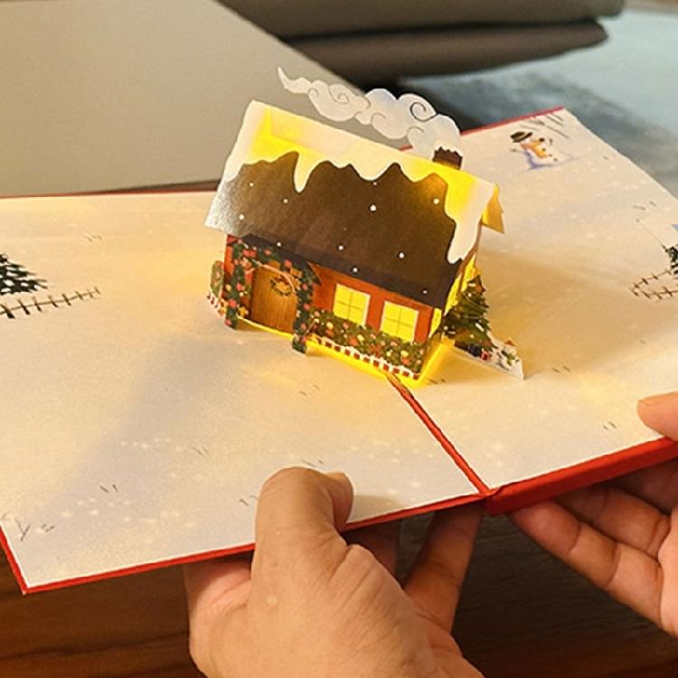 Lighted Up Christmas Greeting Cards Illuminated Christmas Card with LED Light for Kid Adult Winter Holiday Celebration