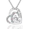 1 PCS I Love You Necklace for Girls Crystal Heart Pendant Necklaces Jewelry Gifts for Girls Daughter Granddaughter Niece Birthday