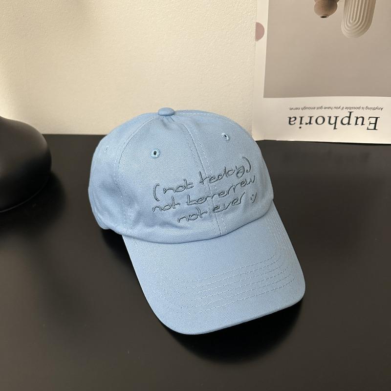 Letter Embroidery Purple Cap Summer New Women's Big Head Circumference Sunshade Sun Protection Versatile Baseball Cap