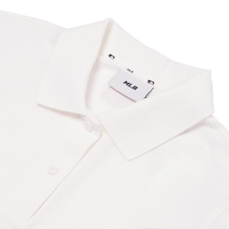 New MLB Base Logo Polo Shirt Women's Ivory White 3FPQH2023-50IVS