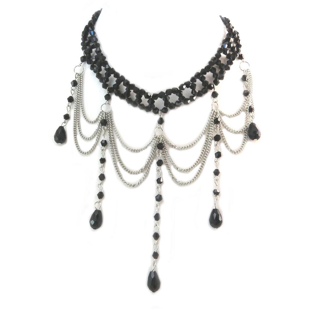 

Les Trésors De Lily [P4215] - Дизайнерское колье Sissi черное серебро