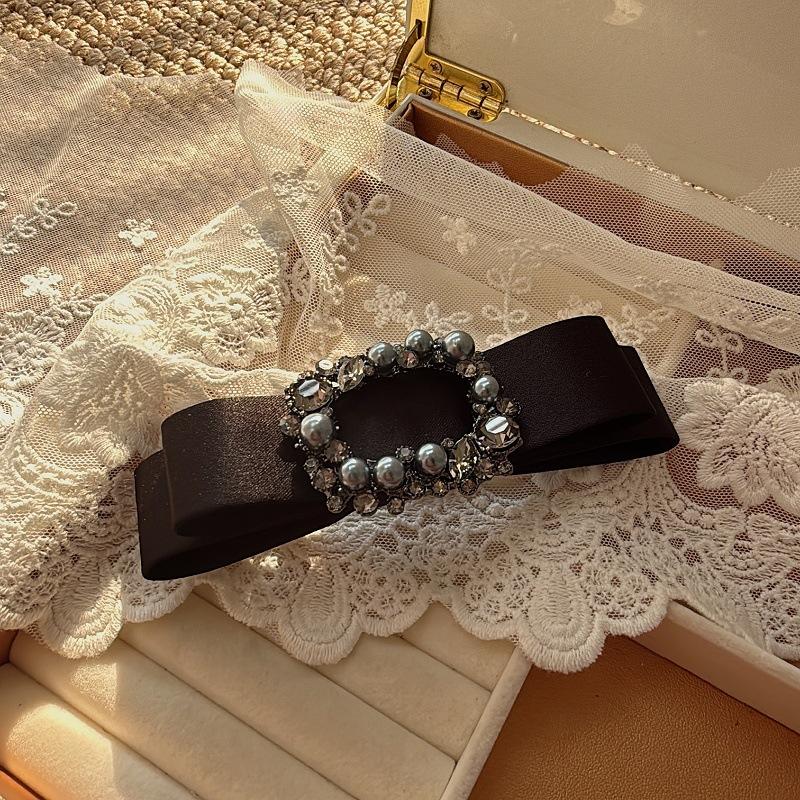 Bow Hair Clip with Exquisite Crystal for Women's Ponytail, High Quality
