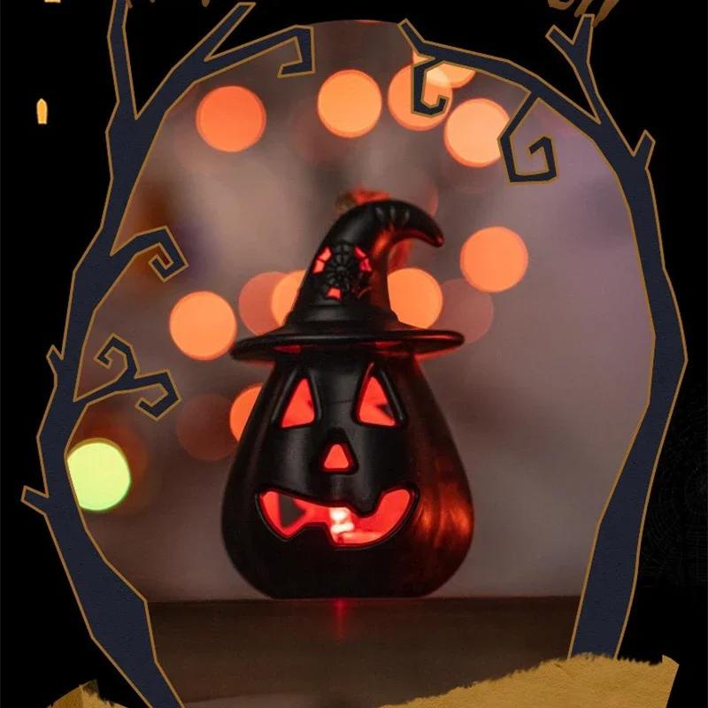 Side Pumpkin Skull Night Light Lamp Double Changing LED Night Light Room Decor Table Desk Lamps Halloween Gifts for Kids Boys