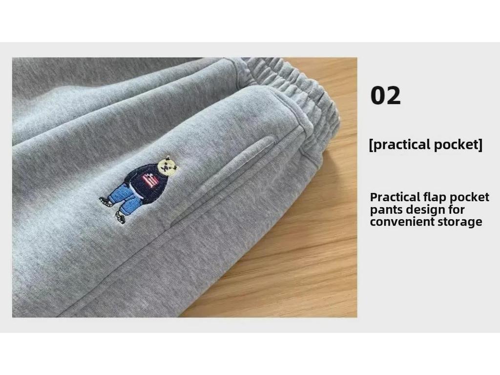 Boys' Thickened Velvet Fleece Sweatpants - Autumn/Winter Sports Pants