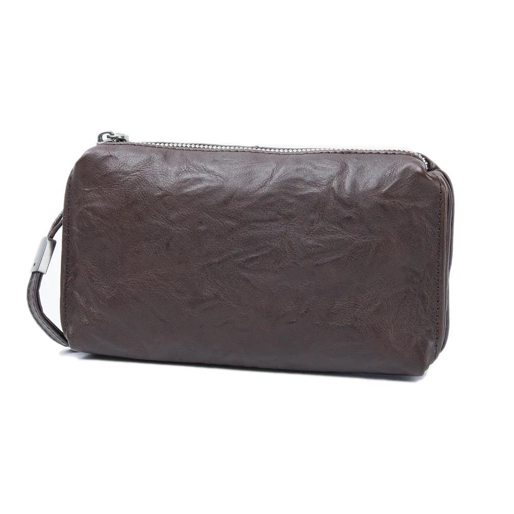 

Mens Long Leather Clutch Hand Bag Wallet Purse Travel Passport Business Cell Phone Pouch Credit Card Holder Wallets Clutches кавовий