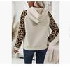 Women's Autumn Winter Outdoors Casual Long Sleeve Leopard Print Sweatshirt Hoodie Patchwork Long Sleeve Top Polyester