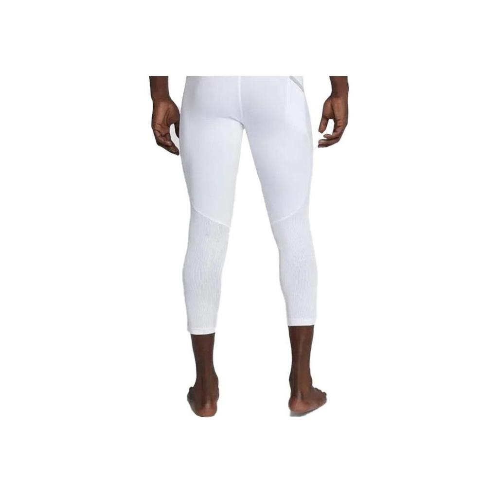 Nike Pro Hypercool Letter Waistband Basketball Training Three-Quarter Compression Pants Men bottoms White 891835-100