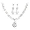 European & American Fashion Teardrop Pearl Earrings & Necklace Bridal Set