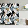 3D Classic Geometry Pattern Printed Fabric Shower Curtains Bathroom Curtain Bath Screen Waterproof Product Home Decor with Hooks