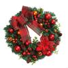 16Inch Christmas Wreath for Front Door Window Wall Door Decorations Flower Bowknot Red Berries Ornament Hanging Garlands X3UC