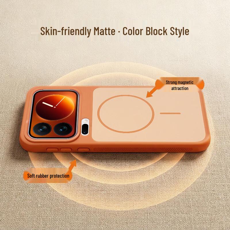 HOLDZU Color-Blocking Magnetic Phone Case for Xiaomi 17 Pro Max