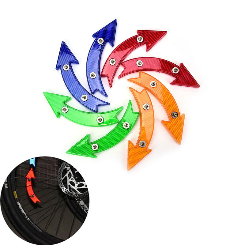 2 Pcs Road Bike Bicycle Reflector Cycling Arrow Shape Safe Warning AccessoriTRDR