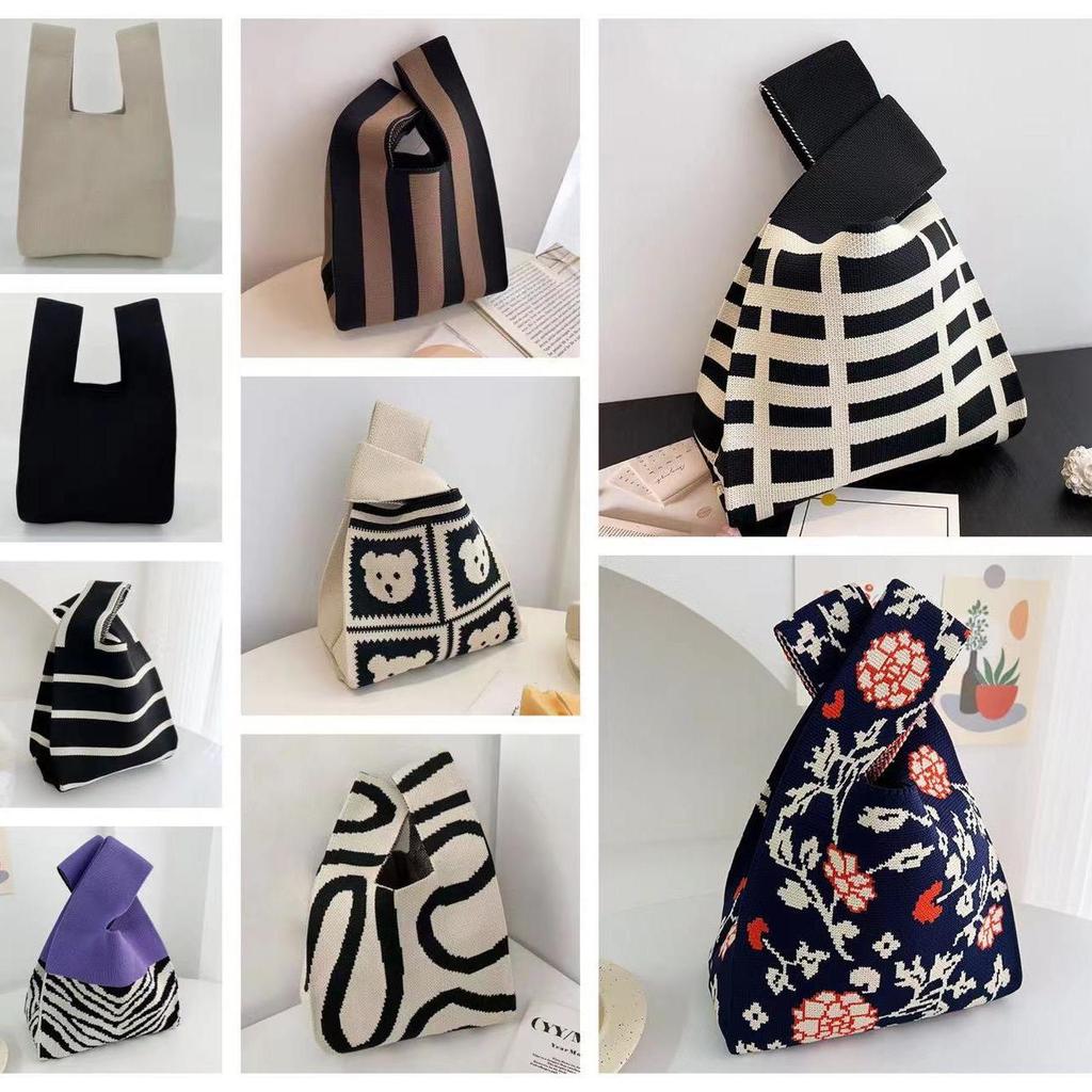 Panda Knit Women's Cross-Border Wrist Tote Handbag