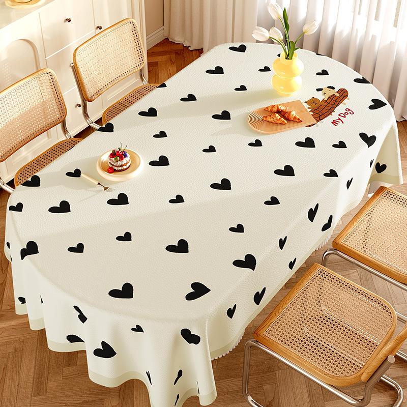 Luxury Cartoon Printed Waterproof Tablecloth High-End Lambskin Table Cover for Living Room Soft Easy-Care Furniture Protector