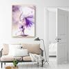 Nordic Posters and Prints Home Decor Wall Painting Frameless Watercolor Purple Ballerina Canvas Painting Girl Room Art Cuadros