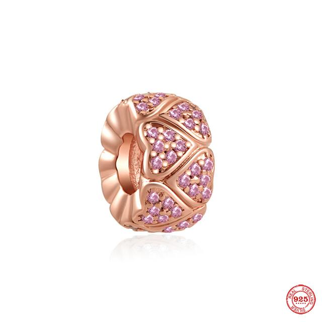 

925 Серебряная Европа Бусина Розовый Любовь Кулон Мама Висячие Семья Навсегда Шарм Подходит Оригинальный Браслет DIY Женские Ювелирные Изделия