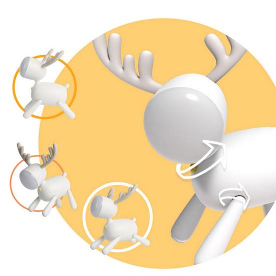 Bec de noapte Lumină multicoloră Practică din silicon Elegant Cerb Lumină de noapte Lampă de masă LED Desktop Home Decor dormitor