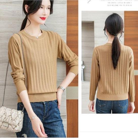 Fall Winter Women's Plus Size Sweater Short Crew Neck Knitwear Sweater Loose Pullover Knit Top Stretch Jumper