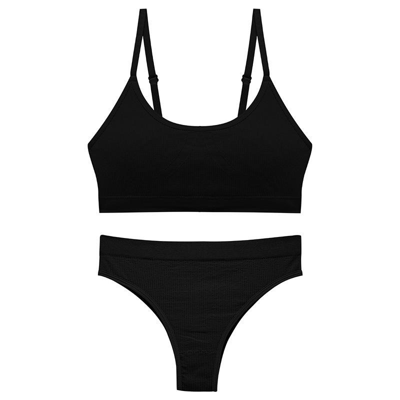 Drahtloses Push-up-Camisole-BH-Set für Damen: Nahtlose, gepolsterte, bequeme Nachtwäsche zum Schlafen, Schöner Rücken, Große Größen, Teenager