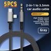 Lightning, USB-C To 3.5mm Braided Audio Cable, Suitable for IPhone Samsung Motorola Car AUX Audio Cable.