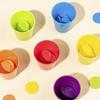 Children's Wooden Creative Thinking Color Cognitive Classification Cup Color Classification Stacking Cup Game Educational Toys