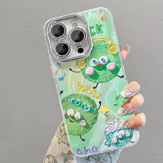 The Colored Oil Painting Coal Ball Is Suitable for The IPhone 16pro Phone Case 15, Cute and Shockproof 14, with A High-end Feel. Xiaomi 13, Niche X