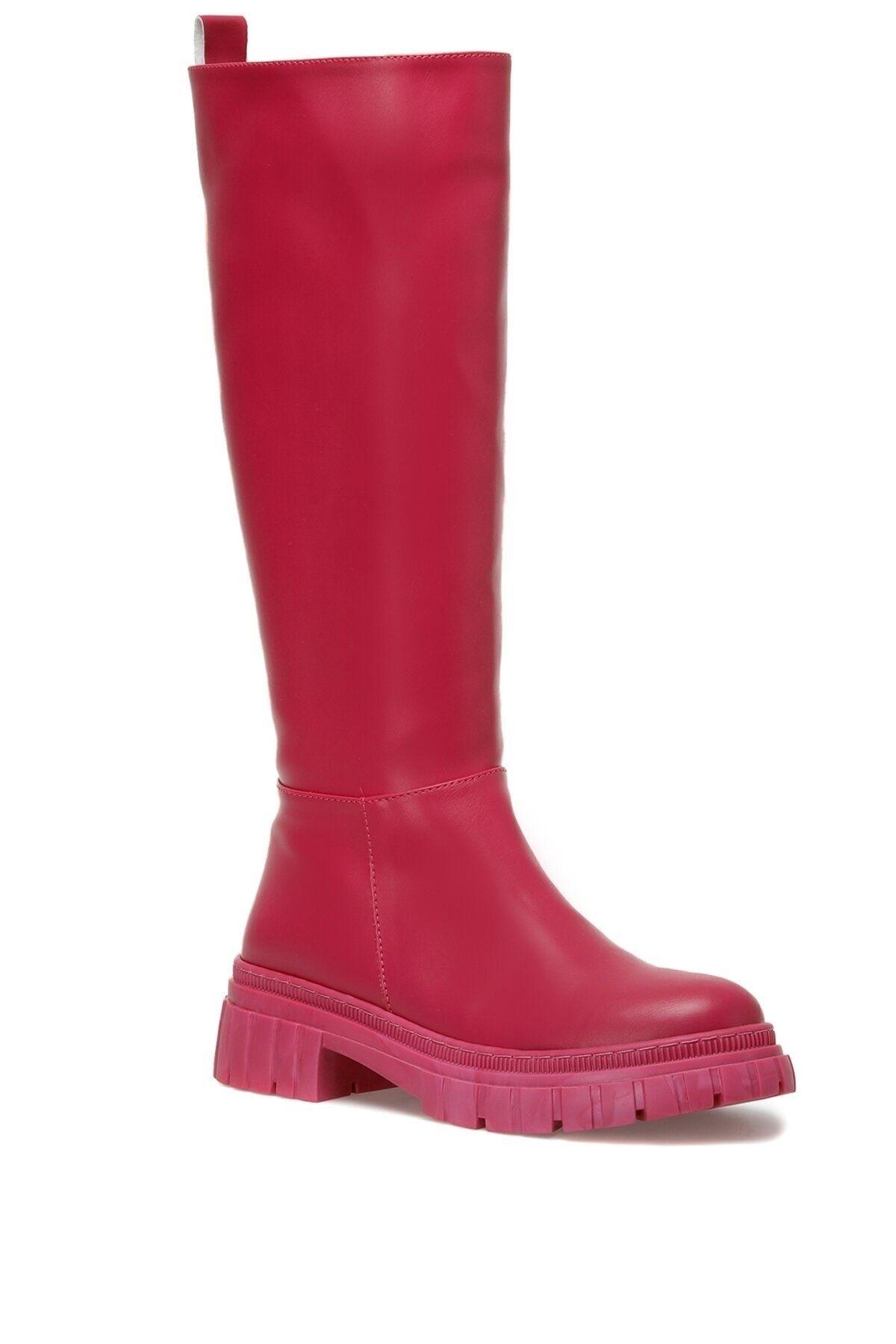 

Women Modern Stylish Fashion Boots Boots Faux Leather Fuchsia Boots 36