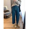 Women's Plus Size Retro High Waist Cropped Jeans, Slimming Loose Fit, Wide Leg Style for Spring/Autumn 2025